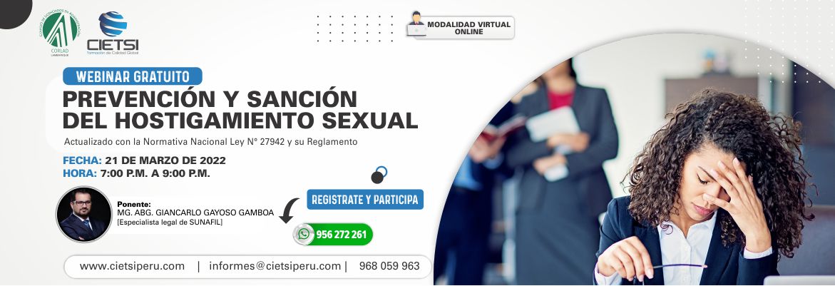 WEBINAR PREVENCIÓN Y SANCIÓN DEL HOSTIGAMIENTO SEXUAL 2022